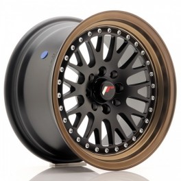 JR Wheels JR10 15x8 ET20 4x100/108 Matt Black + Bronze Lip