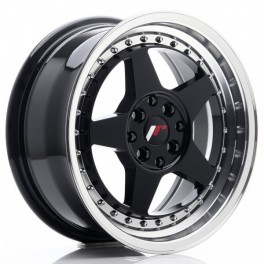 JR Wheels JR6 16x7 ET25 4x100/108 Gloss Black w/Machined