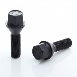 Set of 20 HEX17 tapered bolt M14x1,5 x28mm Black